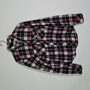 FOX small plaid button down long sleeve shirt